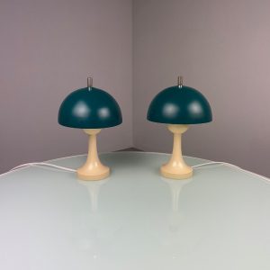 echt Vintage Philips mushroom lamp set - very rare 60s plastic Aluminium desk light - Dutch table lamp Holland echtvintage