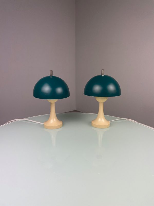 echt Vintage Philips mushroom lamp set - very rare 60s plastic Aluminium desk light - Dutch table lamp Holland echtvintage