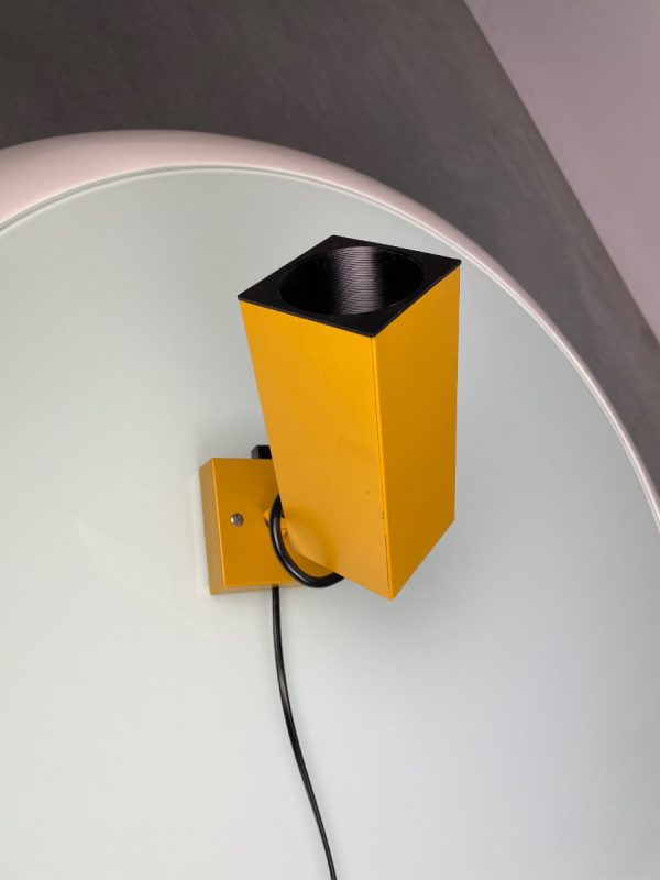 echt Vintage Philips wall spot light - modern 60s yellow square lamp - retro Dutch lighting pop art echtvintage