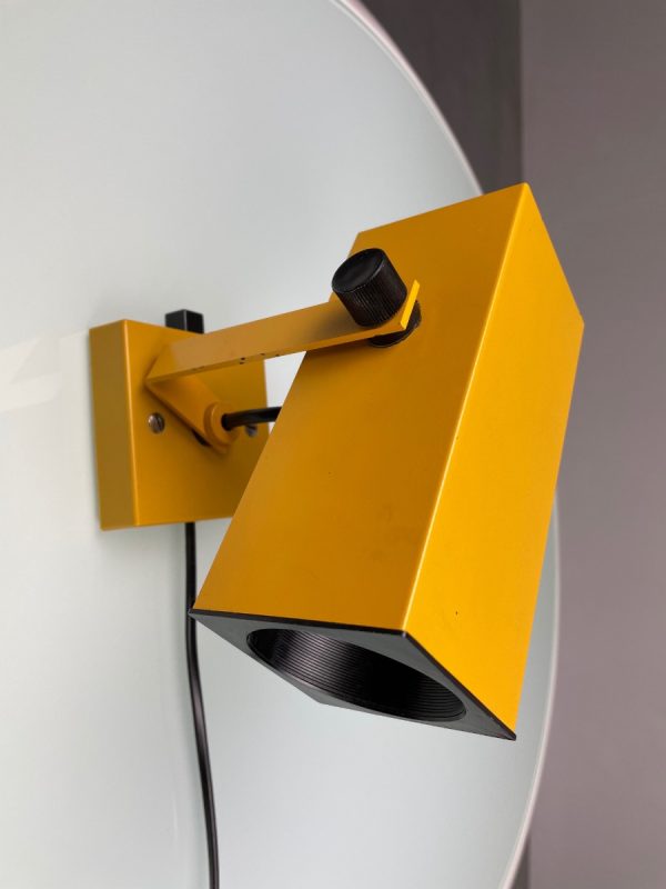 echt Vintage Philips wall spot light - modern 60s yellow square lamp - retro Dutch lighting pop art echtvintage