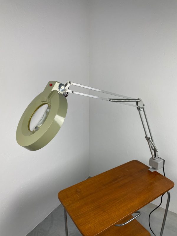 echt Vintage magnifying lamp - 70s architect industrial swing arm TL light - 1970s mancave fluorescent lighting echtvintage