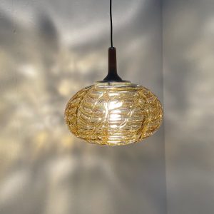 XXL Doria Lichtenwerken amber Murano glass design lamp - echt vintage large 60's ceiling light - Mid Century - rare special heavy hanginglamp echtvintage