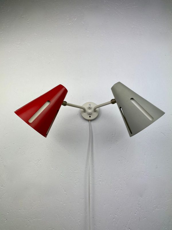 echt Vintage 50s HALA Zeist Zonneserie wall lamp - H. Busquet Dutch Design - Metal wall light - sun lighting mid century echtvintage