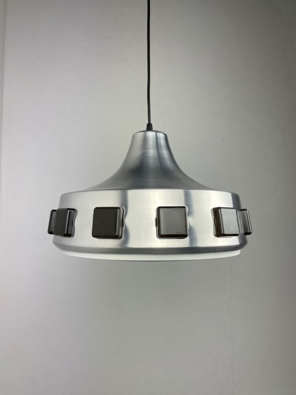 echt Vintage 60's Aluminium space age pendent lamp - Sweden modern UFO hanging light echtvintage Roswell