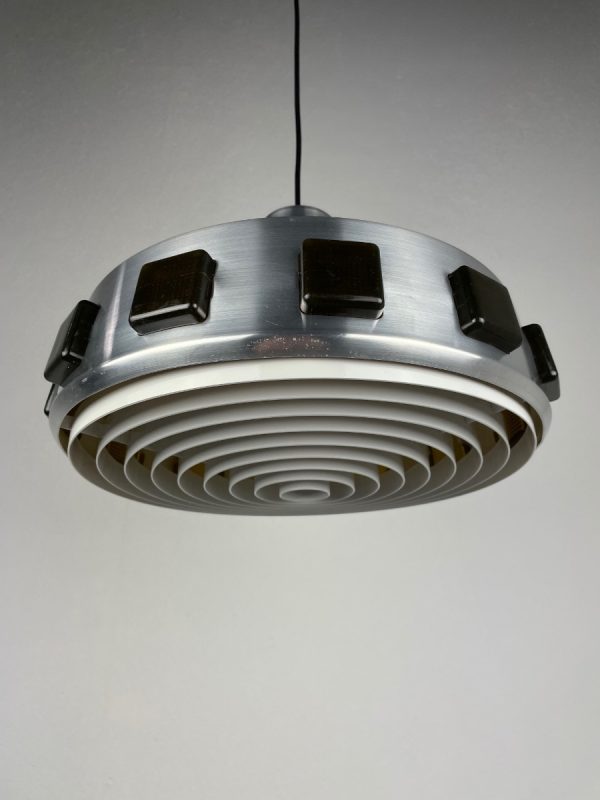 echt Vintage 60's Aluminium space age pendent lamp - Sweden modern UFO hanging light echtvintage Roswell