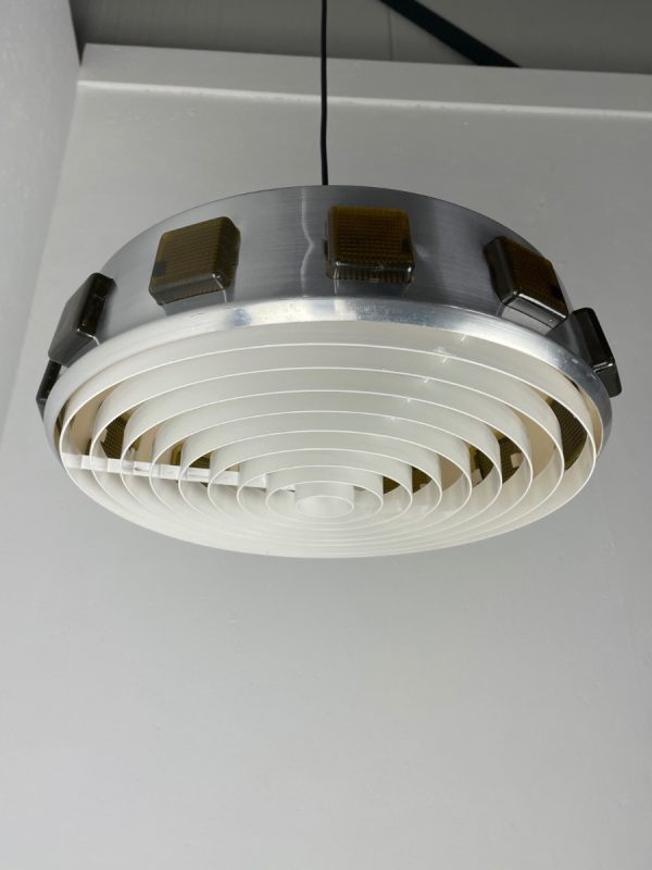 echt Vintage 60's Aluminium space age pendent lamp - Sweden modern UFO hanging light echtvintage Roswell