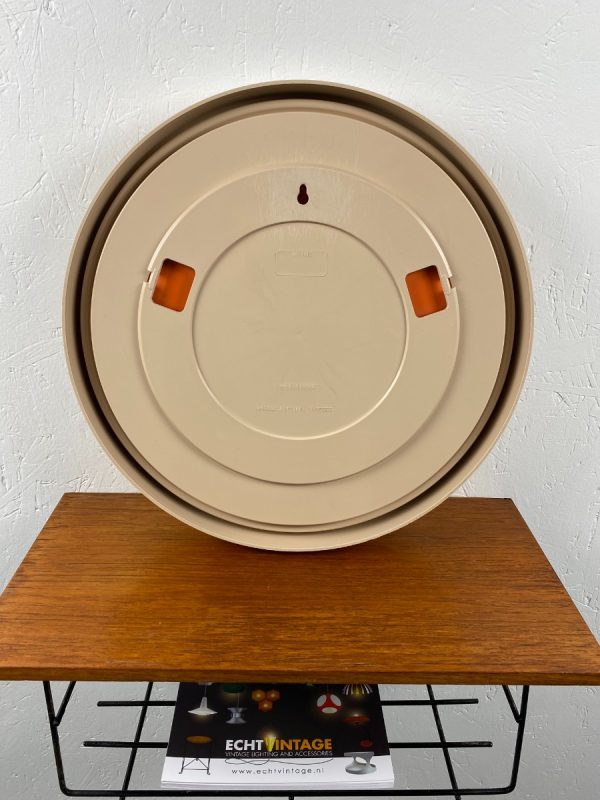 echtvintage Vintage Round Mirror - Space Age Beige 70's Retro Mirror - Made in France echt limburg back