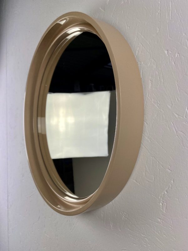 echtvintage Vintage Round Mirror - Space Age Beige 70's Retro Mirror - Made in France echt limburg