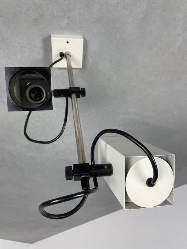 echt Vintage ceiling spotlight - space age square 60's lamp - 1960 Philips modern style - metal spot 2 light echtvintage