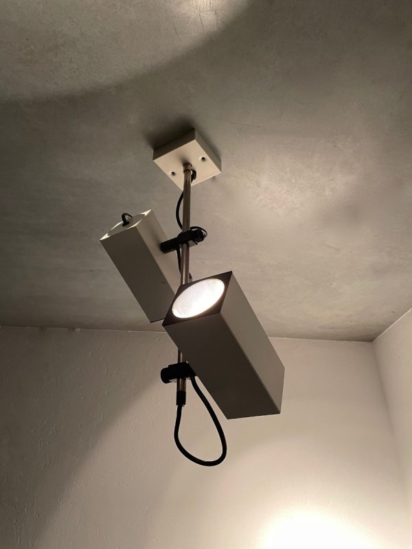 echt Vintage ceiling spotlight - space age square 60's lamp - 1960 Philips modern style - metal spot 2 light echtvintage