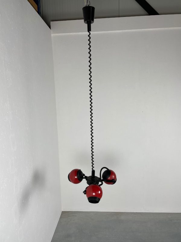 echt Vintage space age 3light hanging lamp - 80s German design - rare metal atomic eyeball Cesana adjustable light echtvintage