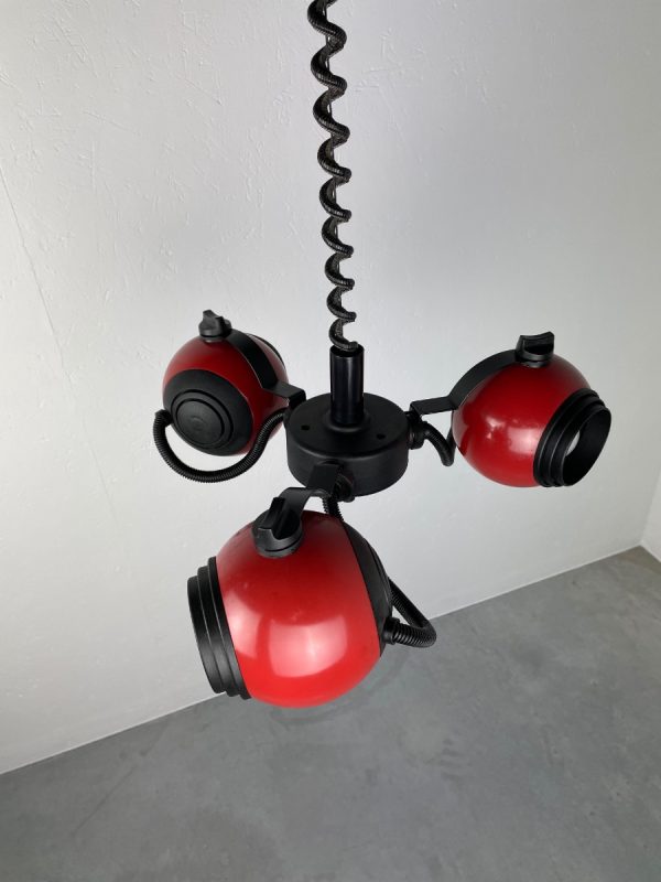 echt Vintage space age 3light hanging lamp - 80s German design - rare metal atomic eyeball Cesana adjustable light echtvintage