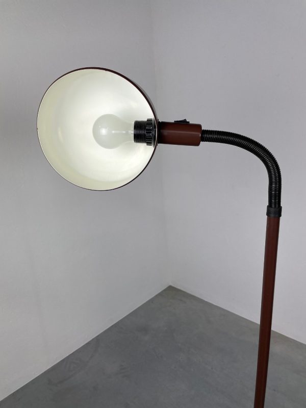 echt vintage 80s Dutch metal floor lamp - XL gooseneck light - Space age echtvintage