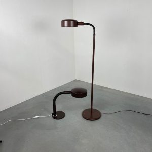 echt vintage 80s Dutch metal floor lamp - XL gooseneck light - Space age echtvintage