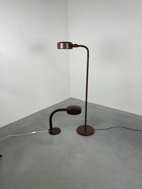 echt vintage 80s Dutch metal floor lamp - XL gooseneck light - Space age echtvintage