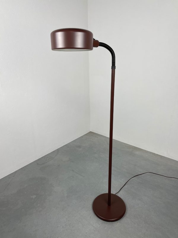 echt vintage 80s Dutch metal floor lamp - XL gooseneck light - Space age echtvintage