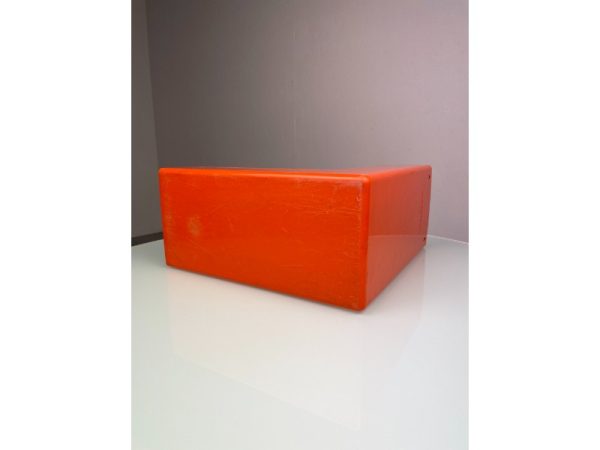 Retro Record Holder - Discofoon - lp box - echt vintage orange 12 inch - pop art vinyl box echtvintage