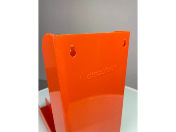 Retro Record Holder - Discofoon - lp box - echt vintage orange 12 inch - pop art vinyl box echtvintage