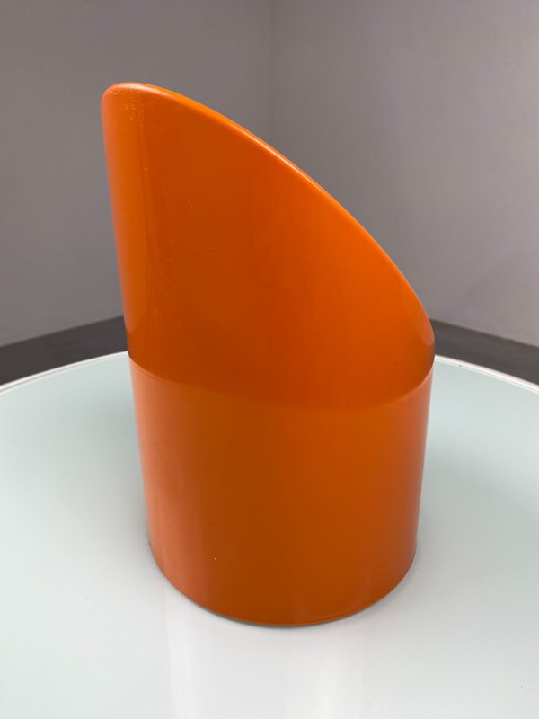 Space age plastic mirror - echt Vintage 70s orange pop art oblique mirror echtvintage