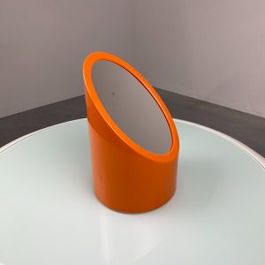 Space age plastic mirror - echt Vintage 70s orange pop art oblique mirror echtvintage