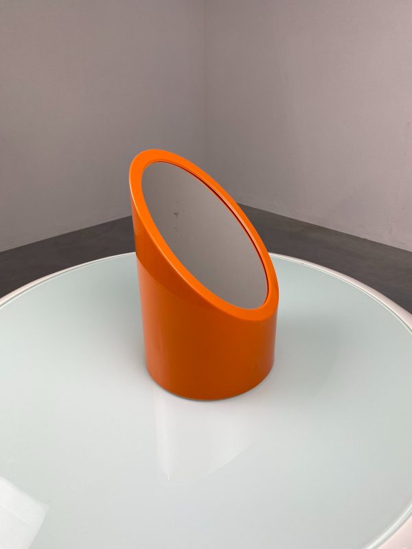 Space age plastic mirror - echt Vintage 70s orange pop art oblique mirror echtvintage