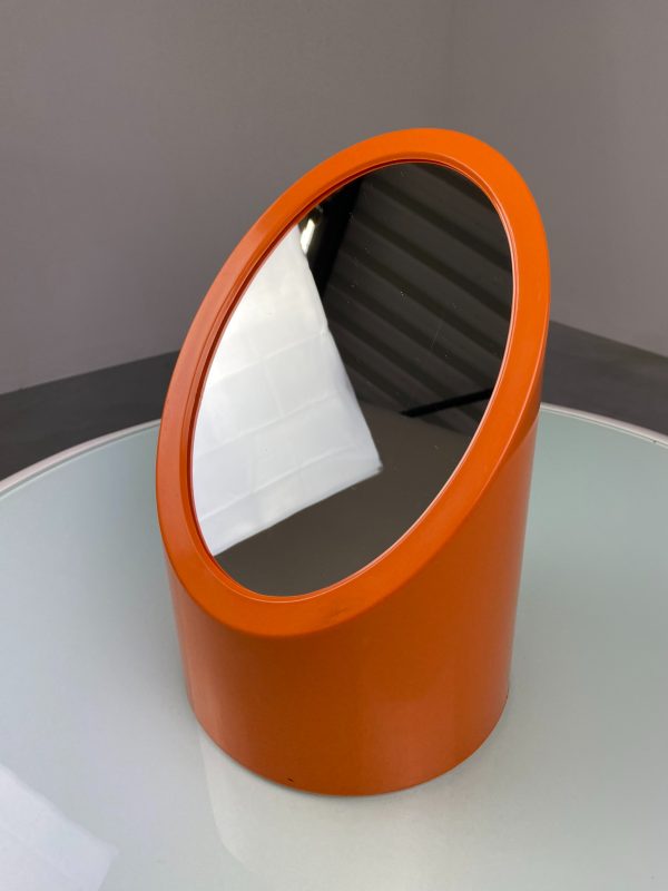 Space age plastic mirror - echt Vintage 70s orange pop art oblique mirror echtvintage