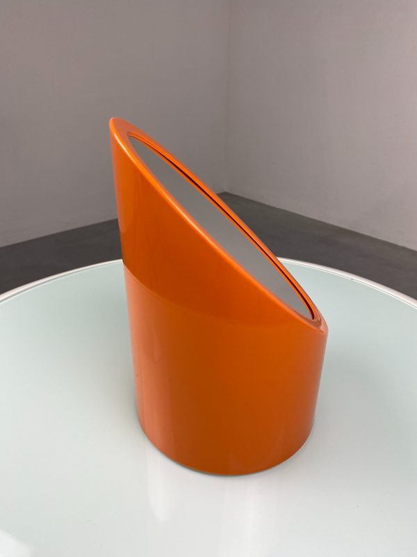 Space age plastic mirror - echt Vintage 70s orange pop art oblique mirror echtvintage