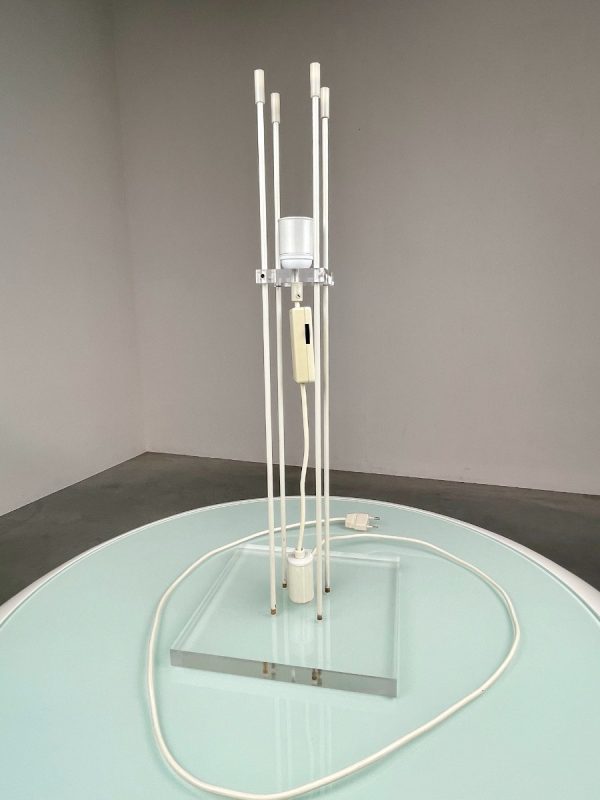 Echt Vintage Harco Loor XXL desk lamp - big 1980s modern Acrylic table light - Dutch minimalistic square plastic lighting echtvintage