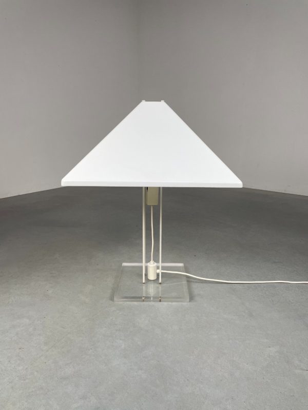 Echt Vintage Harco Loor XXL desk lamp - big 1980s modern Acrylic table light - Dutch minimalistic square plastic lighting echtvintage