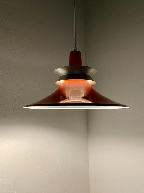 echt Vintage Lyskaer pendent light - orange Scandinavian modern 70's Danish hanging lamp echtvintage