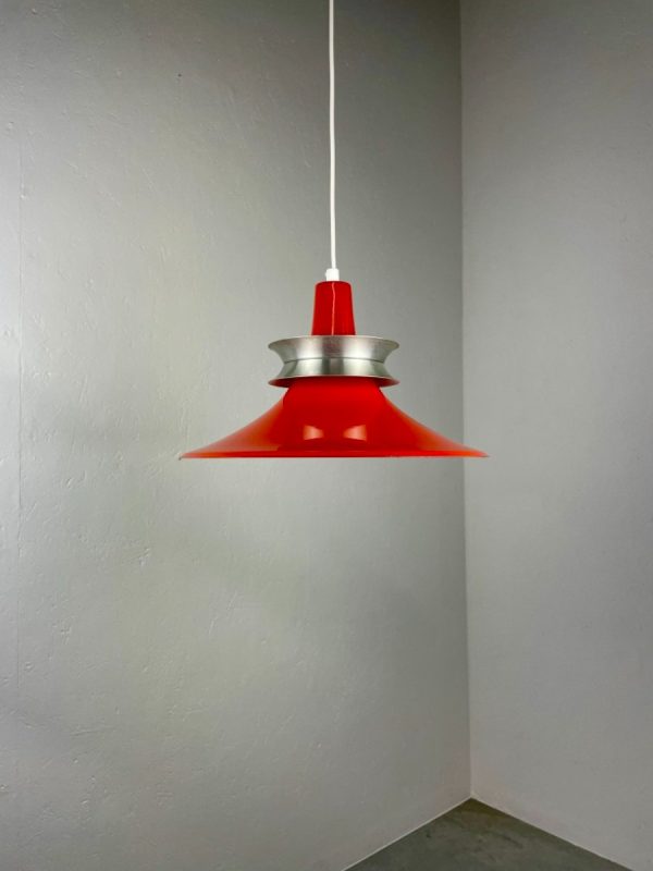 echt Vintage Lyskaer pendent light - orange Scandinavian modern 70's Danish hanging lamp echtvintage