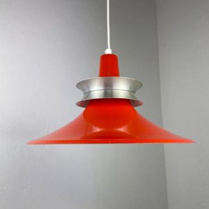 echt Vintage Lyskaer pendent light - orange Scandinavian modern 70's Danish hanging lamp echtvintage