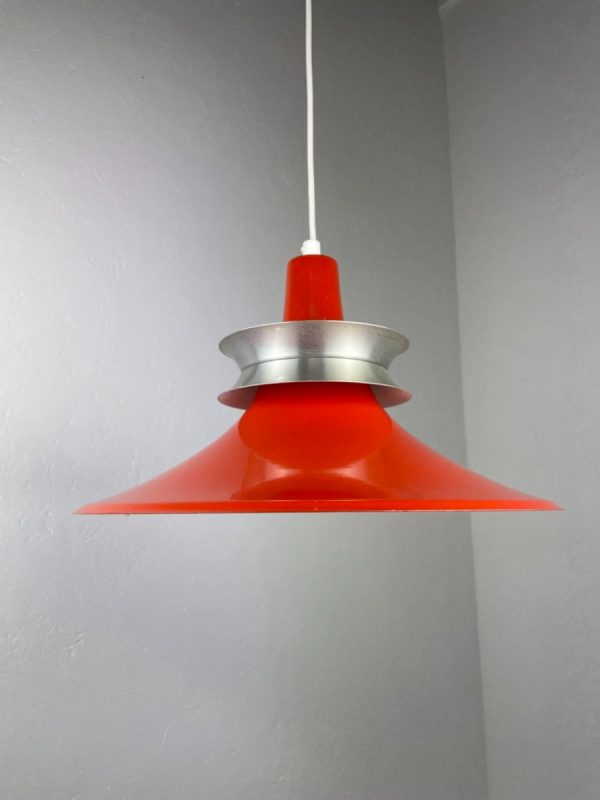 echt Vintage Lyskaer pendent light - orange Scandinavian modern 70's Danish hanging lamp echtvintage