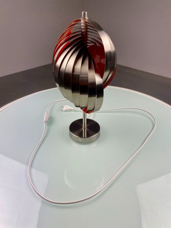 echt Vintage metal table light - rare desk lighting - 1980s Massive - Art by Henri Mathieu design lamp - orange chrome echtvintage