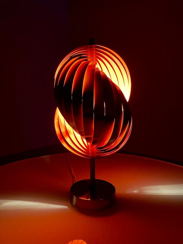 echt Vintage metal table light - rare desk lighting - 1980s Massive - Art by Henri Mathieu design lamp - orange chrome echtvintage