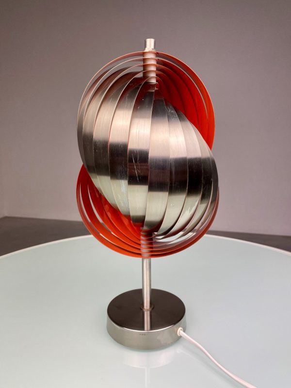 echt Vintage metal table light - rare desk lighting - 1980s Massive - Art by Henri Mathieu design lamp - orange chrome echtvintage