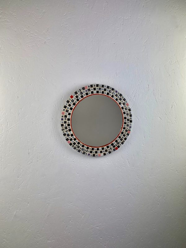 echt Vintage round mirror - Mid century mosaic tiles - Retro 60s mirror echtvintage