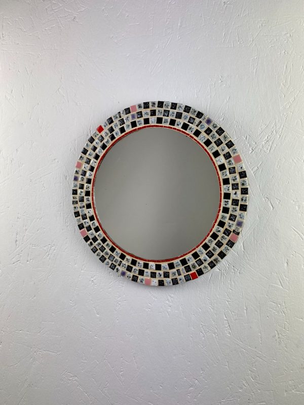 echt Vintage round mirror - Mid century mosaic tiles - Retro 60s mirror echtvintage