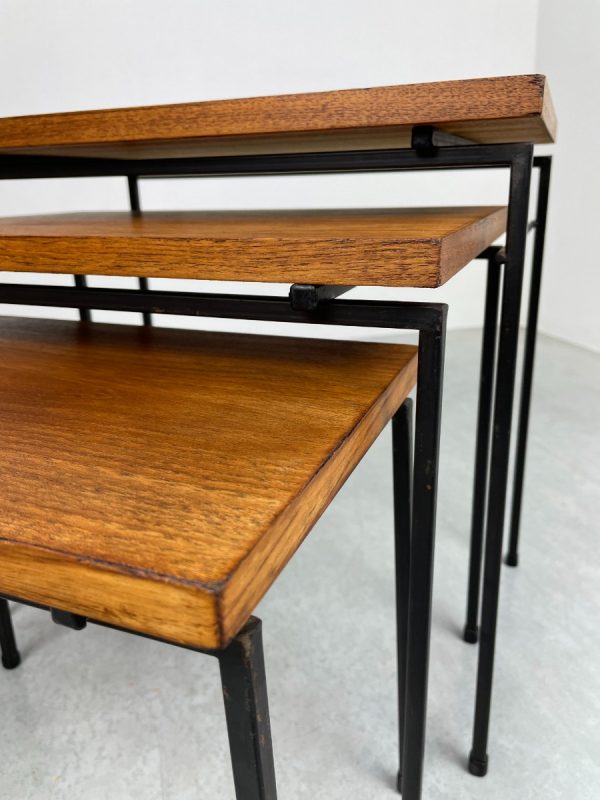 Mid Century Modern side tables - Pastoe - Cees Braakman - nesting tables - set of 3 -echt vintage 60s Dutch design echtvintage