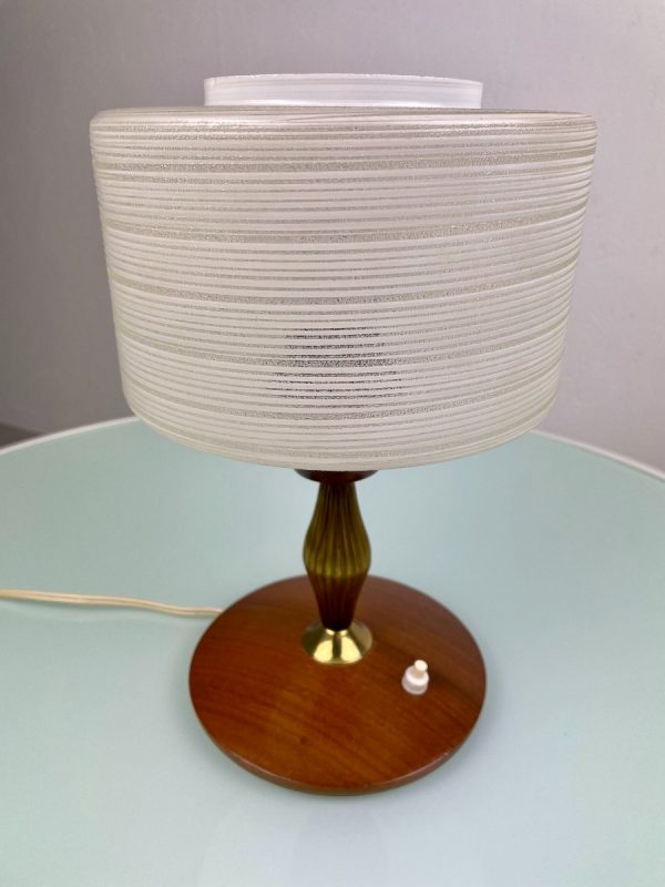 Mid century lamp by Massive - 60's table light -echt vintage desk lighting - wood brass glass echtvintage