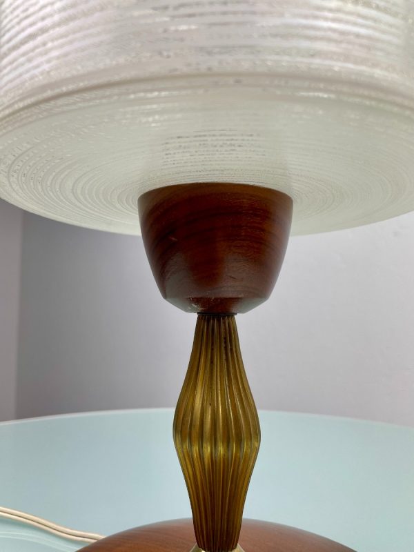 Mid century lamp by Massive - 60's table light -echt vintage desk lighting - wood brass glass echtvintage