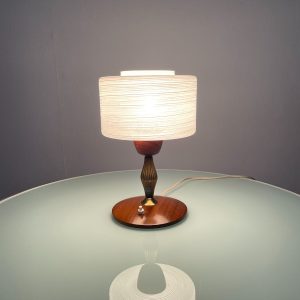 Mid century lamp by Massive - 60's table light -echt vintage desk lighting - wood brass glass echtvintage