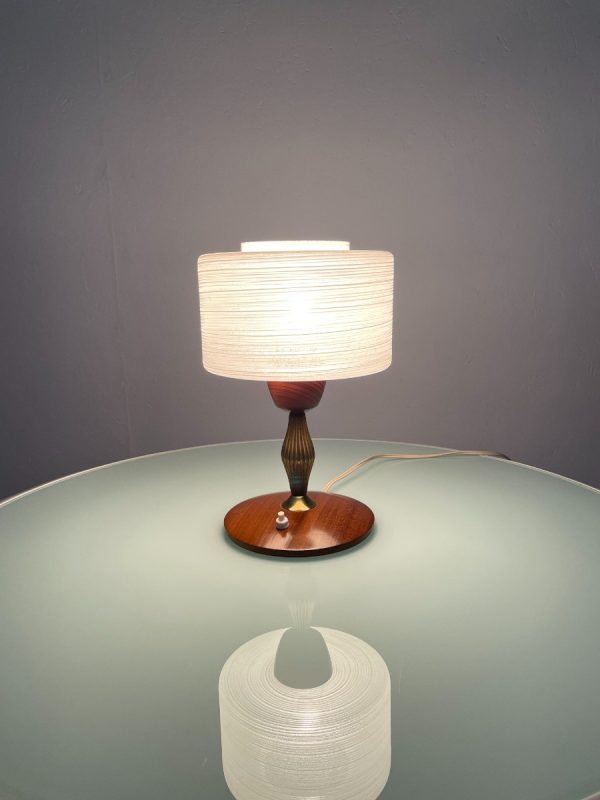 Mid century lamp by Massive - 60's table light -echt vintage desk lighting - wood brass glass echtvintage