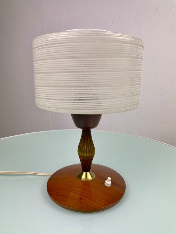 Mid century lamp by Massive - 60's table light -echt vintage desk lighting - wood brass glass echtvintage