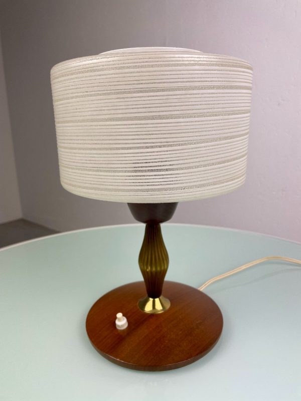 Mid century lamp by Massive - 60's table light -echt vintage desk lighting - wood brass glass echtvintage