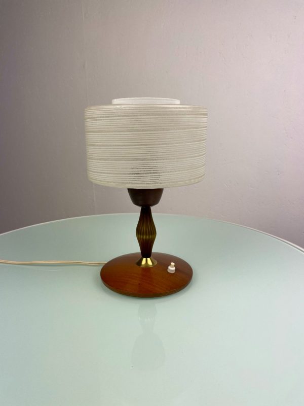 Mid century lamp by Massive - 60's table light -echt vintage desk lighting - wood brass glass echtvintage