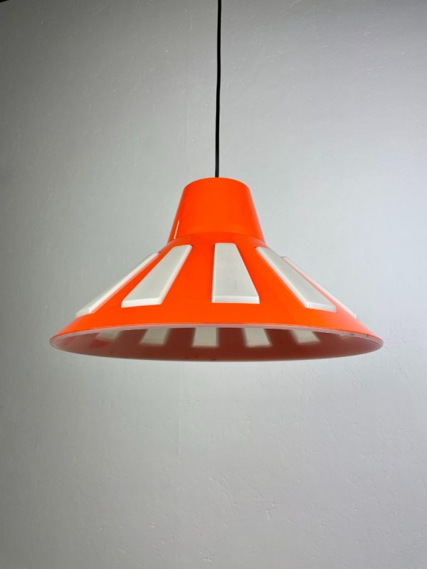 Rare Massive space age pendent lamp - 70's echt vintage orange UFO light - 1970 Belgium lighting echtvintage