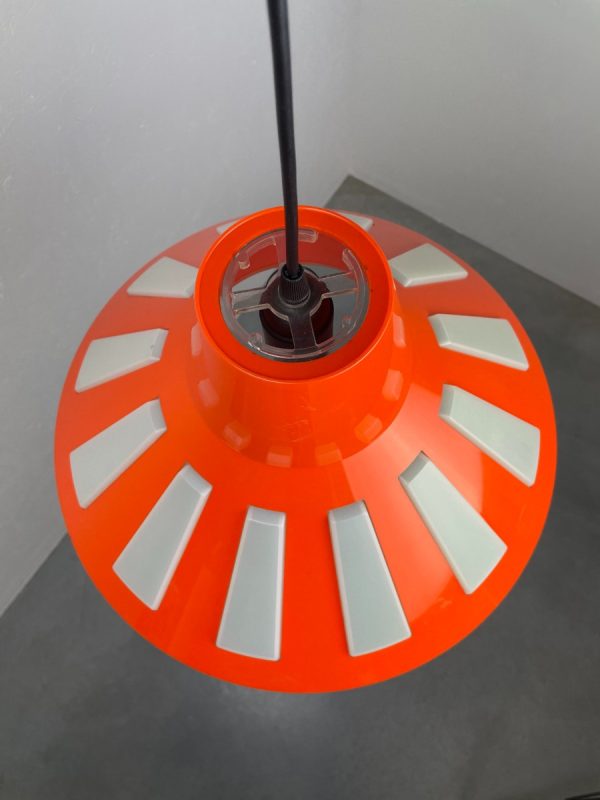 Rare Massive space age pendent lamp - 70's echt vintage orange UFO light - 1970 Belgium lighting echtvintage