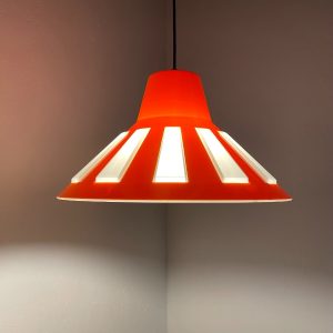 Rare Massive space age pendent lamp - 70's echt vintage orange UFO light - 1970 Belgium lighting echtvintage