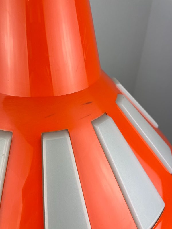 Rare Massive space age pendent lamp - 70's echt vintage orange UFO light - 1970 Belgium lighting echtvintage